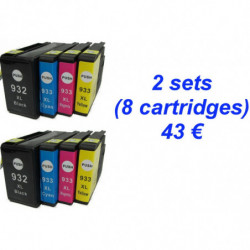 2 sets HP932 XL Zwart- 933...